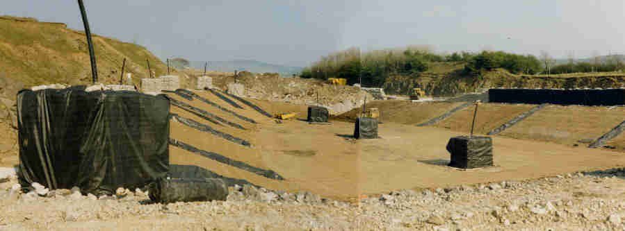 View of a new waste cell prepared to take waste. Click to enlarge. View of a new waste cell prepared to take waste. Click to enlarge.