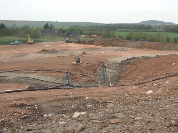 A UK landfill site during restoration capping