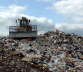 Landfill compactor front-on bucket view